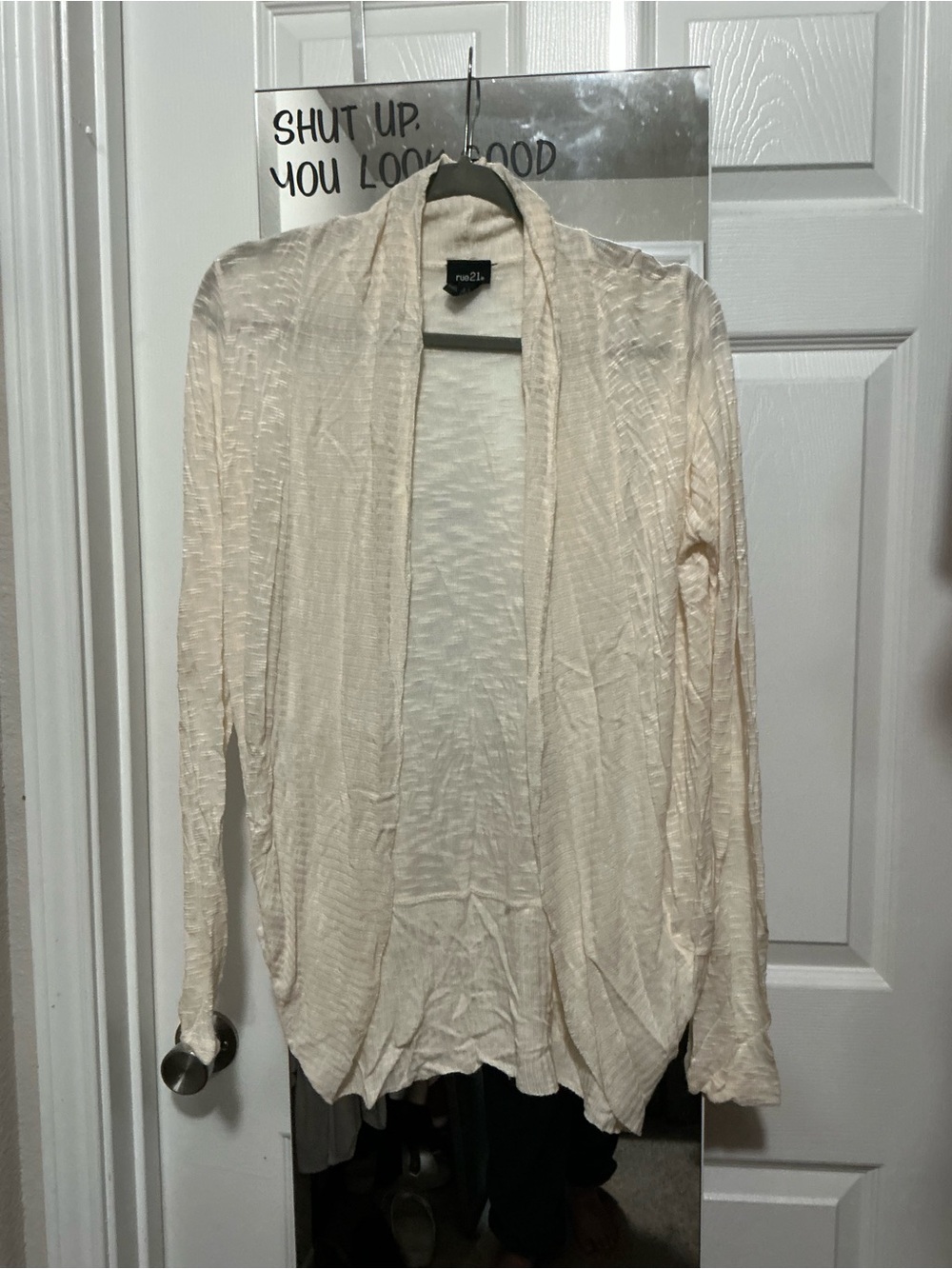 Rue21 Cream Open-Front Lightweight Women's Cardigan